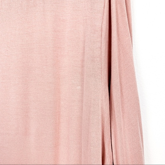 Pink Long Sleeve Top with Ruched Front & V-Neck - Picture 7 of 10